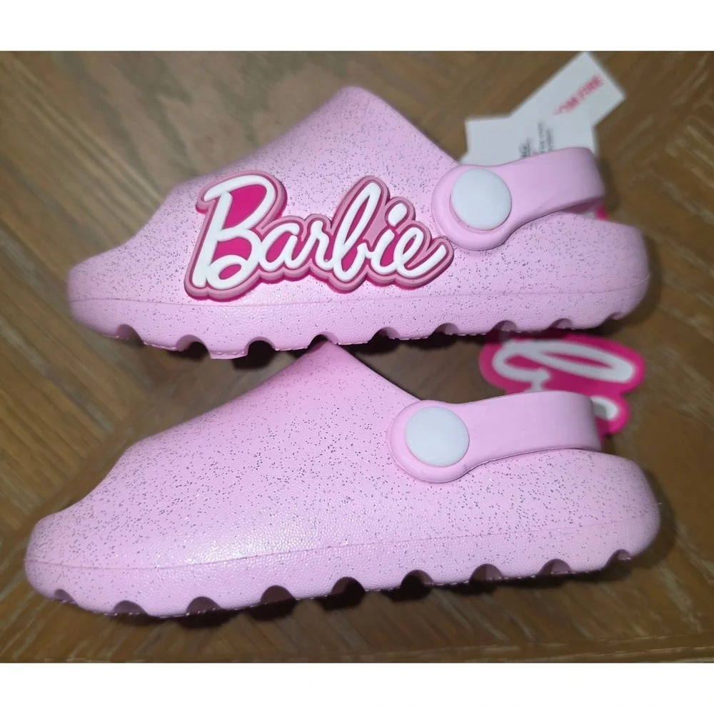 Barbie Toddler Girls Pink Glitter Clogs Slip On Shoes Size 4 AGVC39317-1 NWT